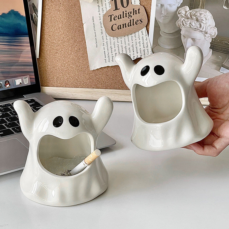 Ceramic Ghost Decor Candlestick