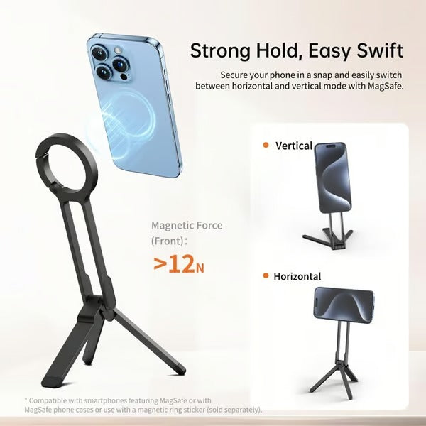 🔥BUY MORE SAVE MORE🔥📱Magnetic Phone Tripod for iPhone, Portable Phone Holder Mini Tripod