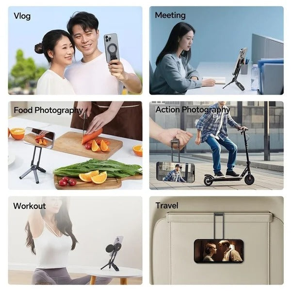🔥BUY MORE SAVE MORE🔥📱Magnetic Phone Tripod for iPhone, Portable Phone Holder Mini Tripod