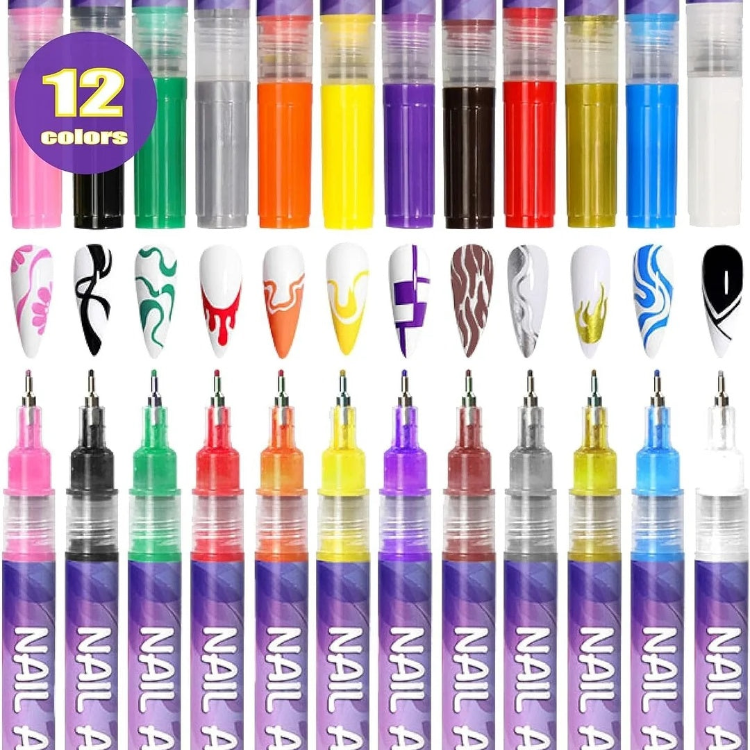 🎁Today's Specials 50% OFF⏳12 Colors Nail Art Pens Set