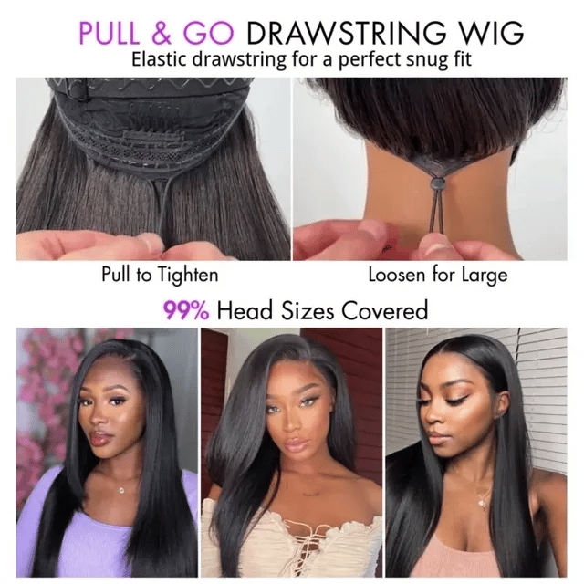 🔥 free shipping🔥 250% Density Water Wave Glueless Flexi-Fit Drawstring 13x4 Frontal Lace Fluffy Curly Wig Pre-Cut Lace