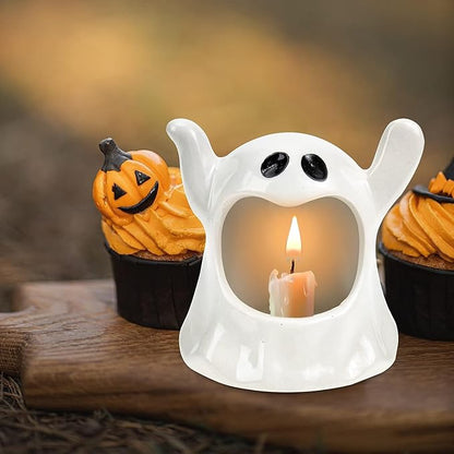 Ceramic Ghost Decor Candlestick