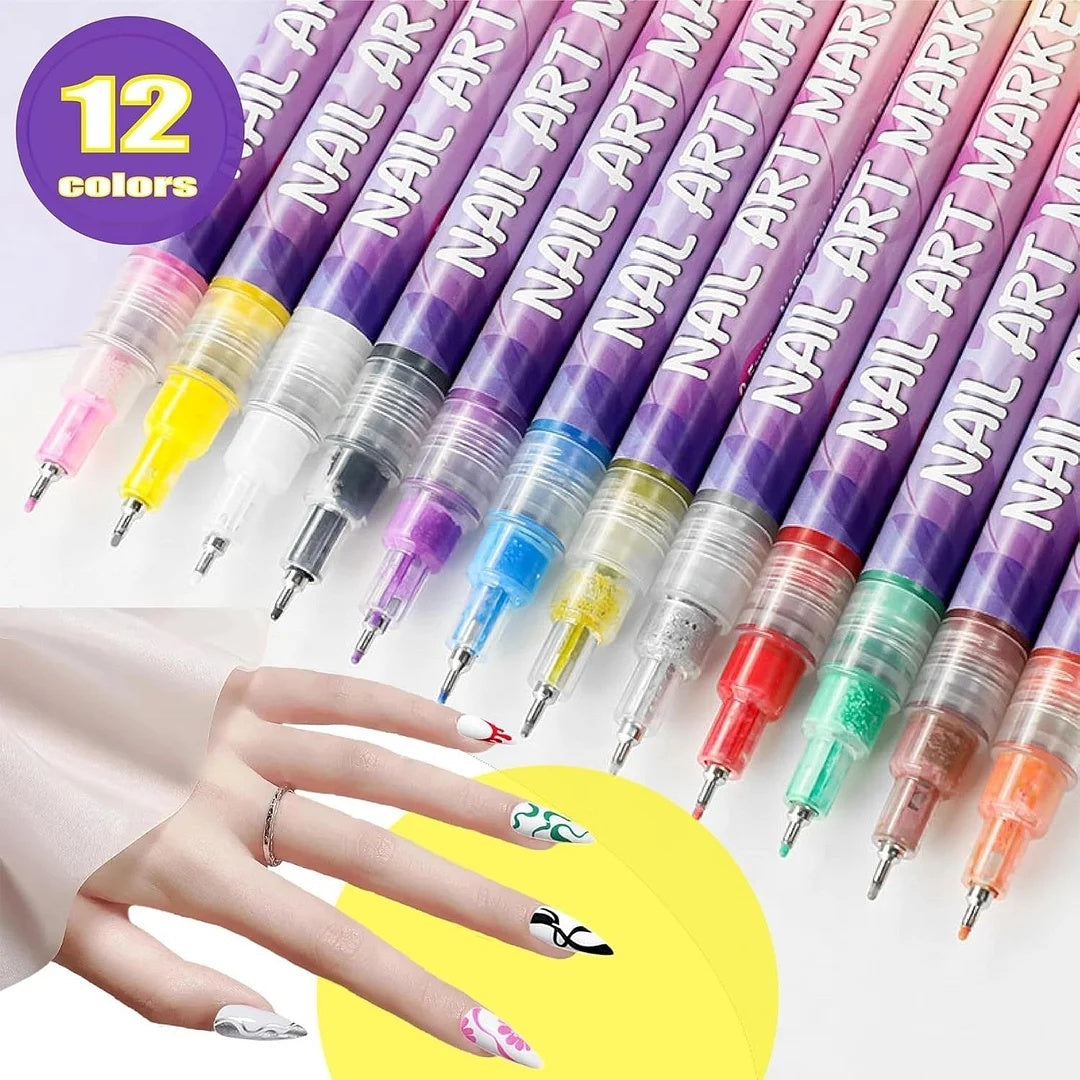 🎁Today's Specials 50% OFF⏳12 Colors Nail Art Pens Set