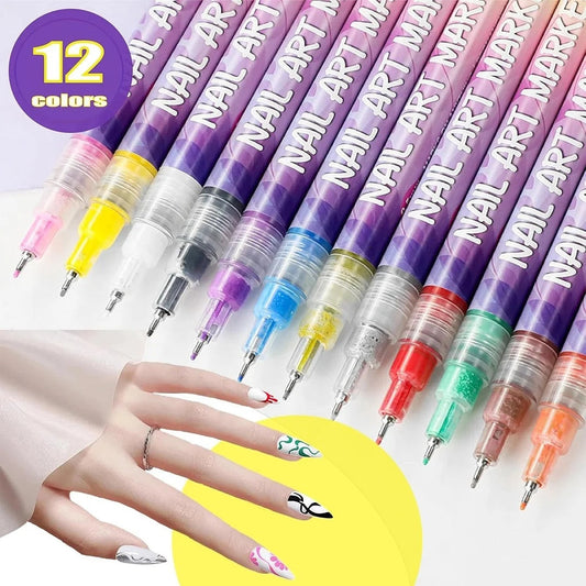 🎁Today's Specials 50% OFF⏳12 Colors Nail Art Pens Set