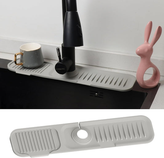 17"X3.9" Gray Kitchen Faucet Splash Guard