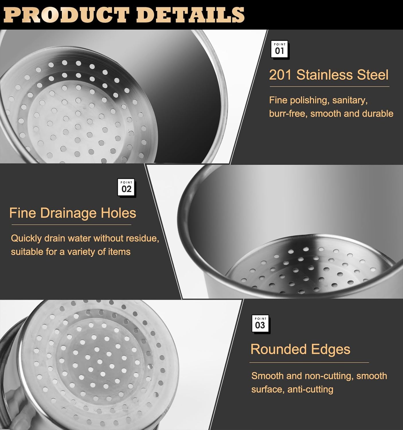 🎁Stainless steel drain basket for kitchen sink