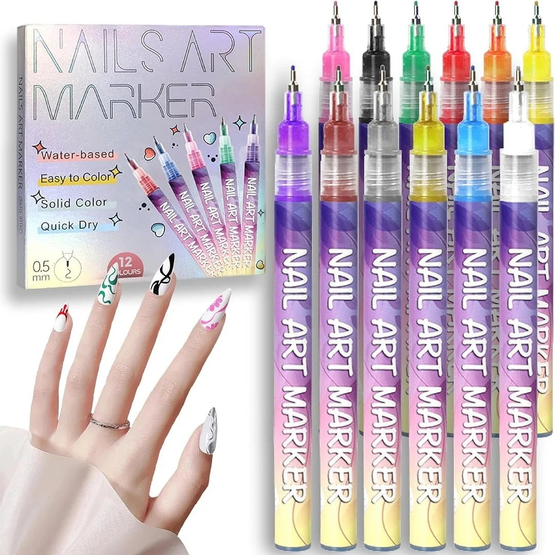 🎁Today's Specials 50% OFF⏳12 Colors Nail Art Pens Set
