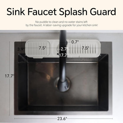 17"X3.9" Gray Kitchen Faucet Splash Guard