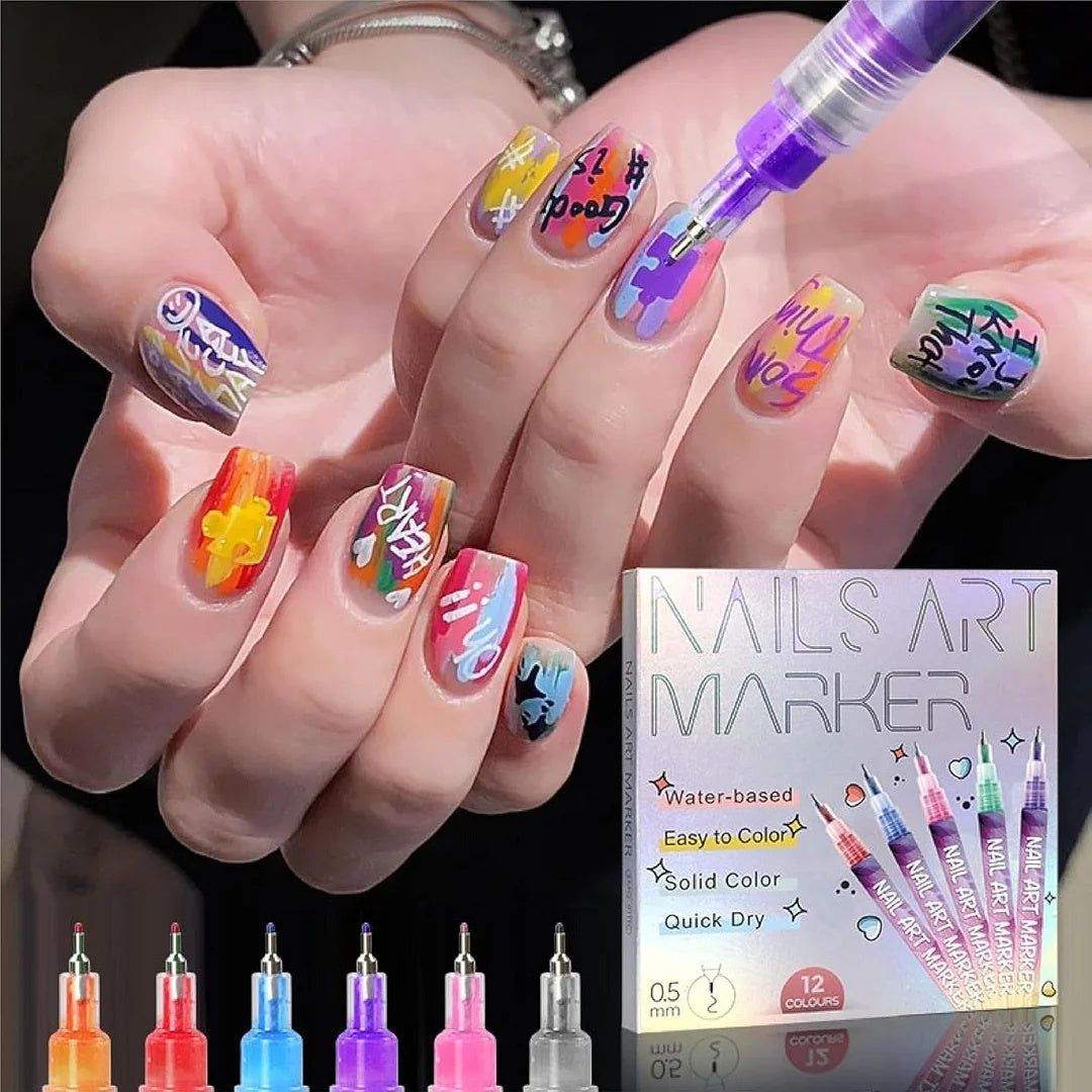 🎁Today's Specials 50% OFF⏳12 Colors Nail Art Pens Set