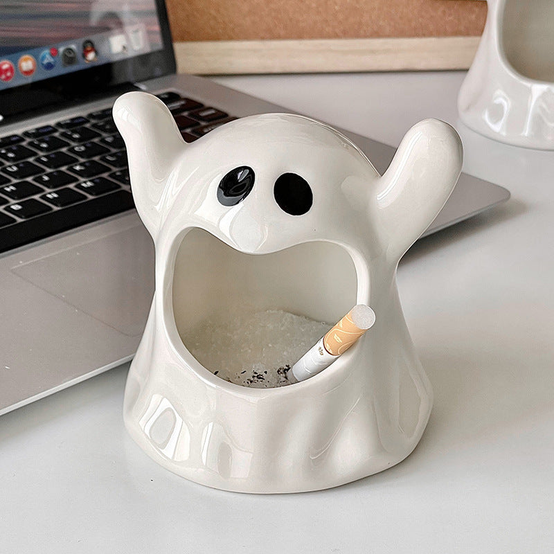 Ceramic Ghost Decor Candlestick