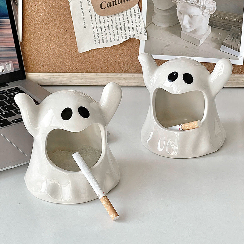 Ceramic Ghost Decor Candlestick