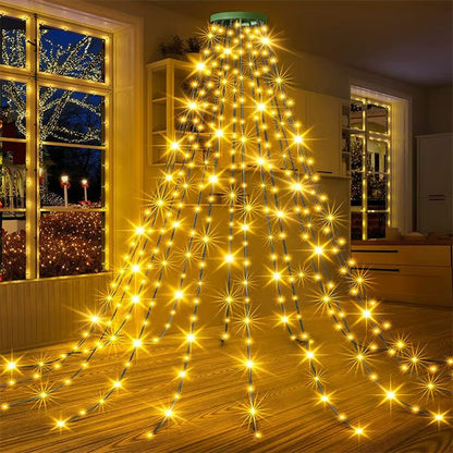 🎄🔥Christmas Tree Waterfall Lights with Ring
