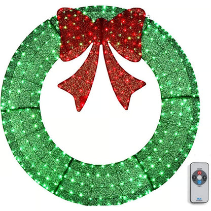 🎄 Sparkle-now Pre-sale! 🎀✨Pre-lit Large Christmas Wreath, Outdoor Christmas Wreath