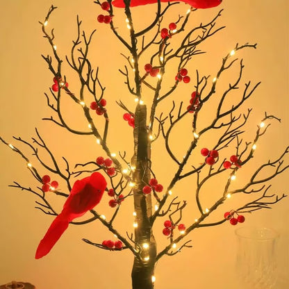 🎁🎄Early Christmas Promotion🐦Vintage Glowing Tree with Cardinals