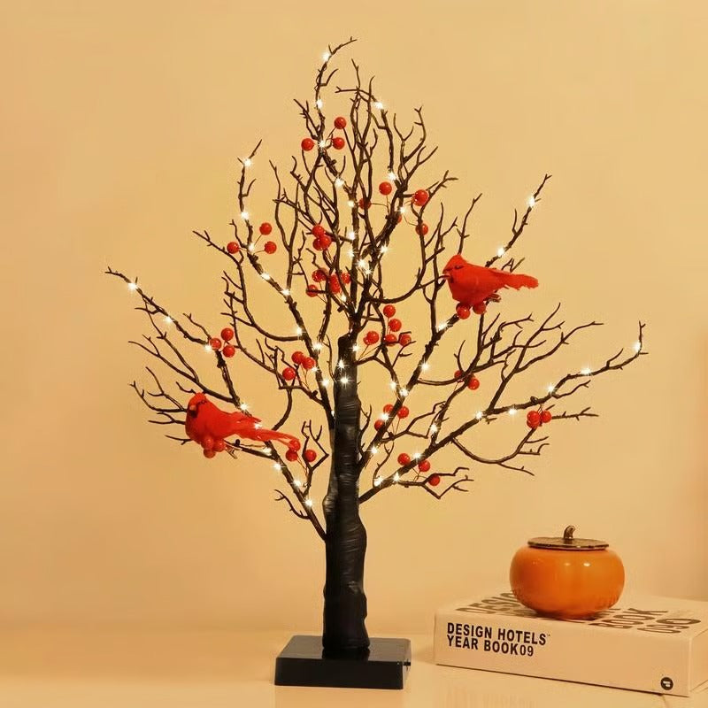 🎁🎄Early Christmas Promotion🐦Vintage Glowing Tree with Cardinals