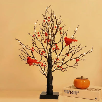 🎁🎄Early Christmas Promotion🐦Vintage Glowing Tree with Cardinals