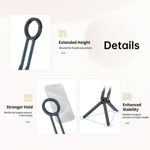 🔥BUY MORE SAVE MORE🔥📱Magnetic Phone Tripod for iPhone, Portable Phone Holder Mini Tripod