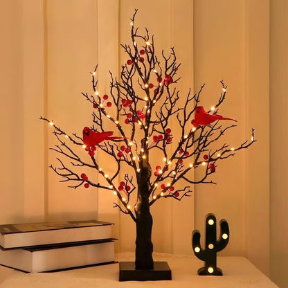 🎁🎄Early Christmas Promotion🐦Vintage Glowing Tree with Cardinals