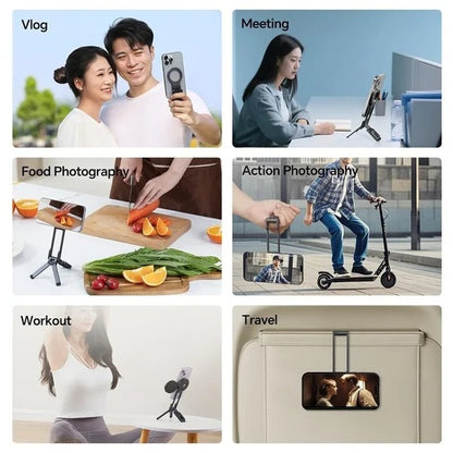 🔥BUY MORE SAVE MORE🔥📱Magnetic Phone Tripod for iPhone, Portable Phone Holder Mini Tripod
