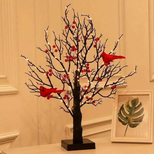 🎁🎄Early Christmas Promotion🐦Vintage Glowing Tree with Cardinals