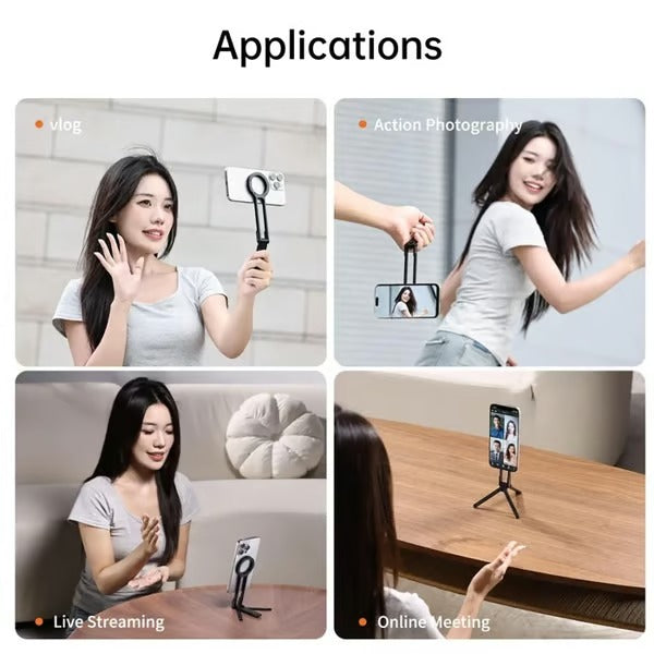 🔥BUY MORE SAVE MORE🔥📱Magnetic Phone Tripod for iPhone, Portable Phone Holder Mini Tripod